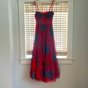 Hutch Floral Corset Pleated Tulle Fit Dress